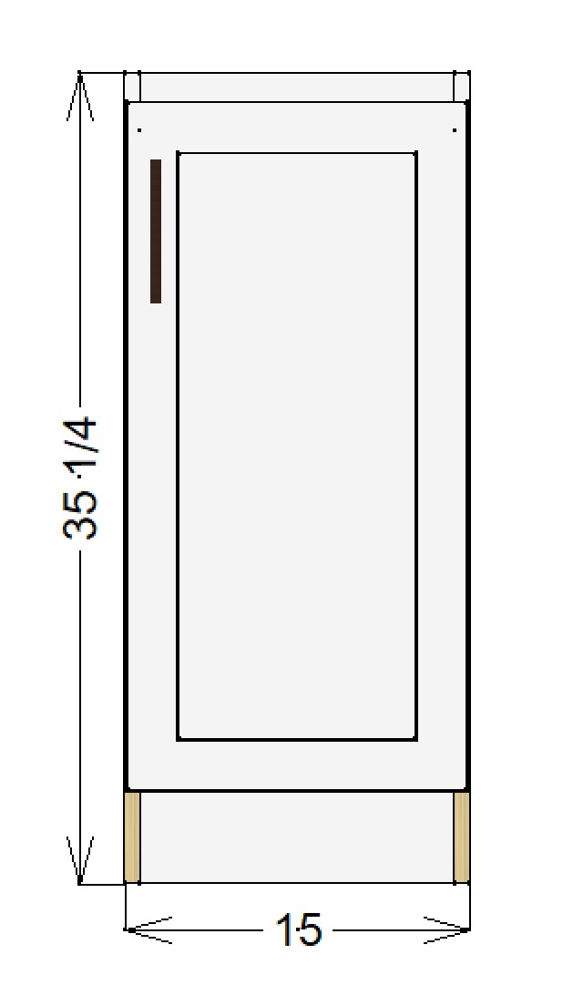 Base Right Cabinet with 1 Door – 15”W