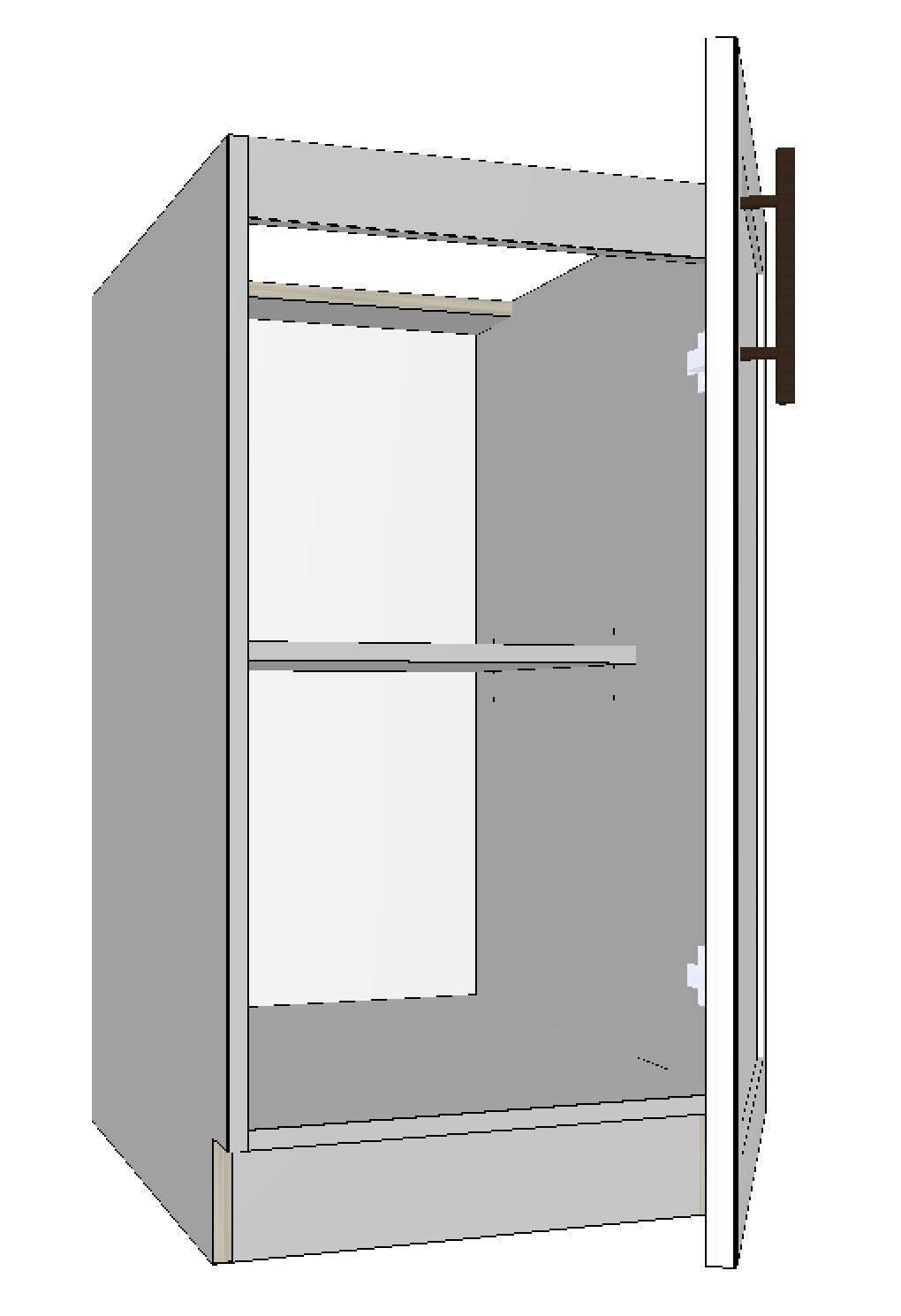 Base Right Cabinet with 1 Door – 18”W