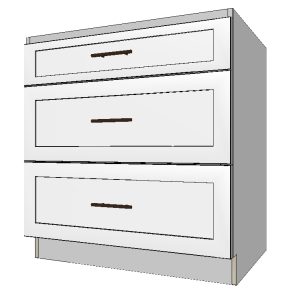 Base Cabinet with 3 Drawers – 33”W