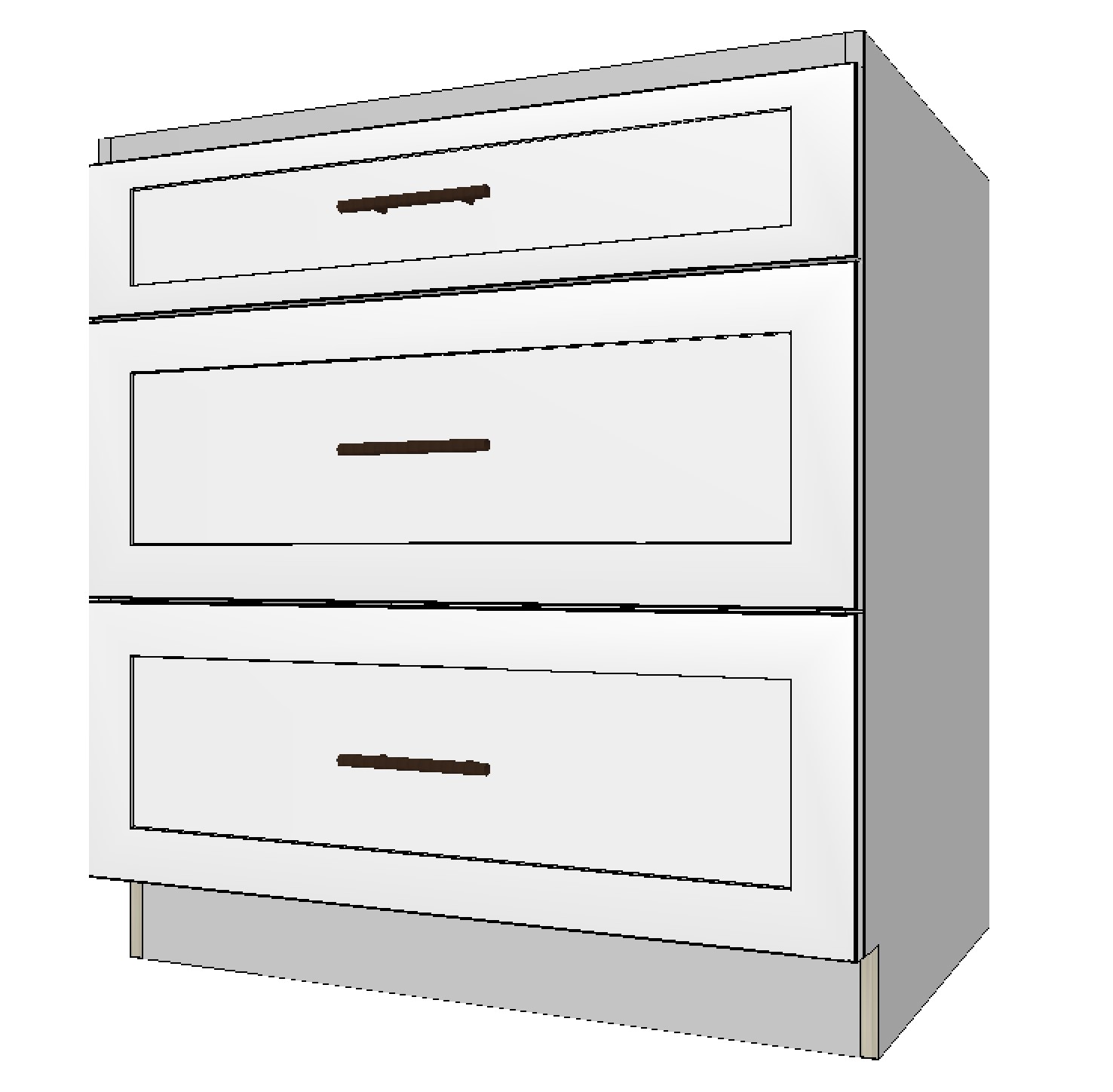 Base Cabinet with 3 Drawers – 33”W