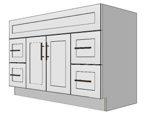 Combo Base Cabinet with 1 Sink Drawer – 48”W