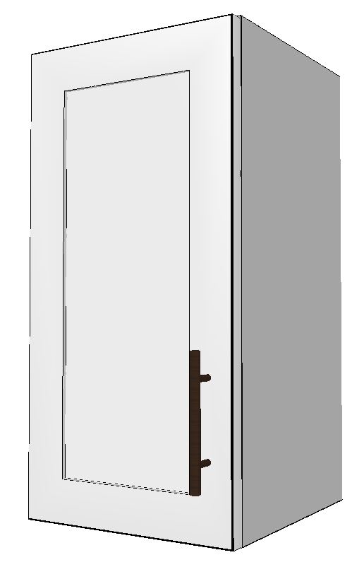 Upper Left 1-Door Wall Cabinet – 12”W x 24”H x 12”D