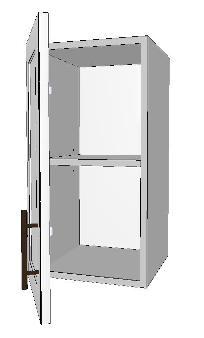 Upper Left 1-Door Wall Cabinet – 12”W x 24”H x 12”D