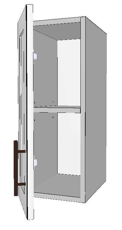 Upper Left 1-Door Wall Cabinet – 9”W x 24”H x 12”D