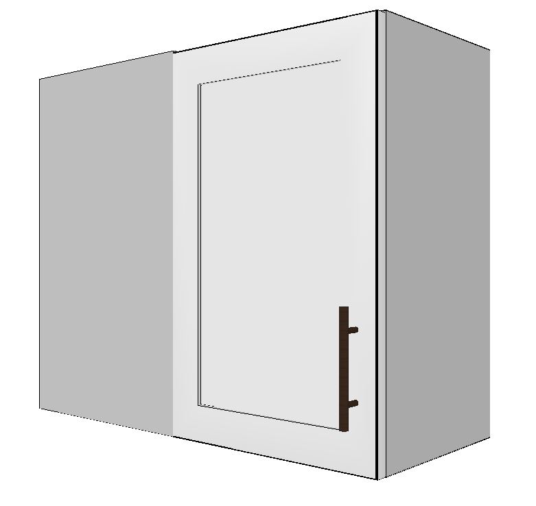 Upper Left 45° Corner Wall Cabinet – 29”D x 24”H x 12”D