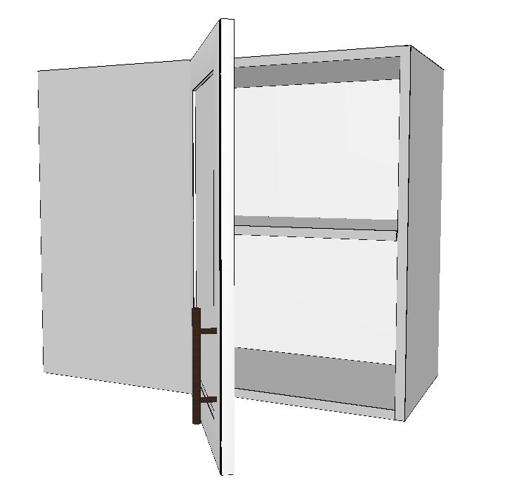 Upper Left 45° Corner Wall Cabinet – 29”D x 24”H x 12”D
