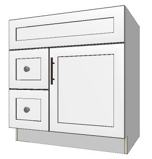 Vanity Plumbing Cabinet with 2 Doors – 30”W